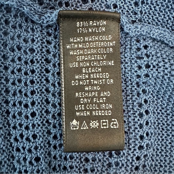 August Silk Teal Blue Duster Lightweight Festival Cardigan Long Sweater, Small - Picture 5 of 6